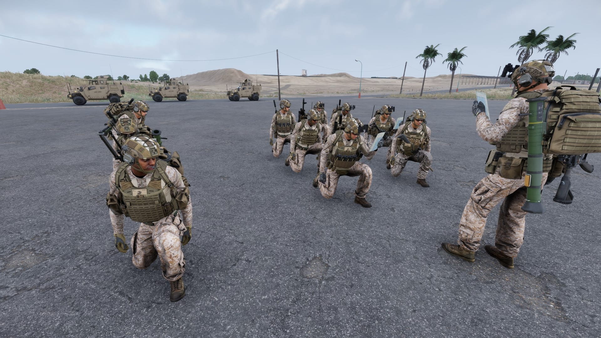 15th MEU Marines assembled in formation before an operation